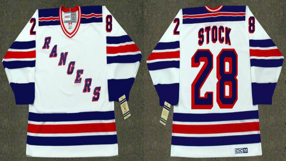 2019 Men New York Rangers #28 Stock white CCM NHL jerseys